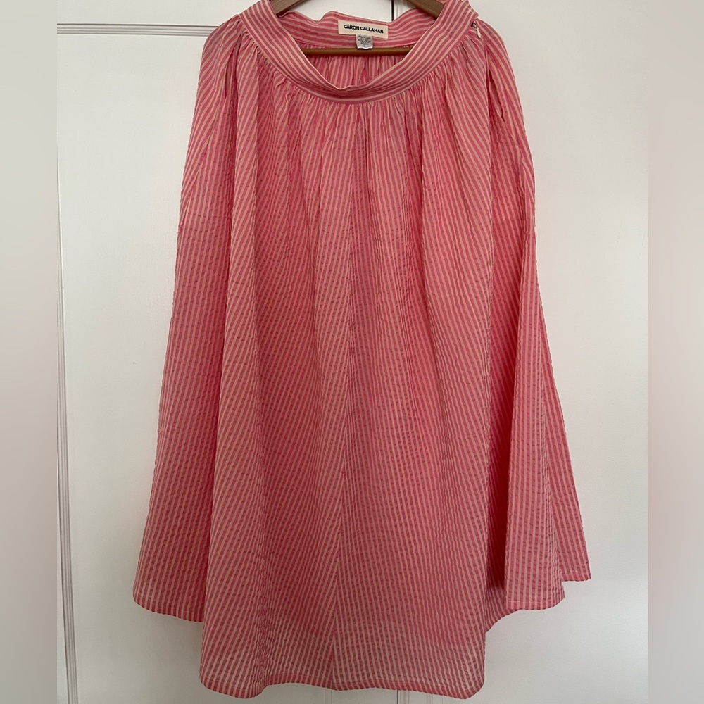 Caron Callahan Rita Skirt in Pink Gauze Stripe